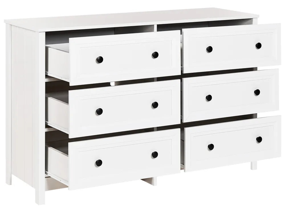 6 Drawer Chest White Wade Blends Well with Any Decor Logan