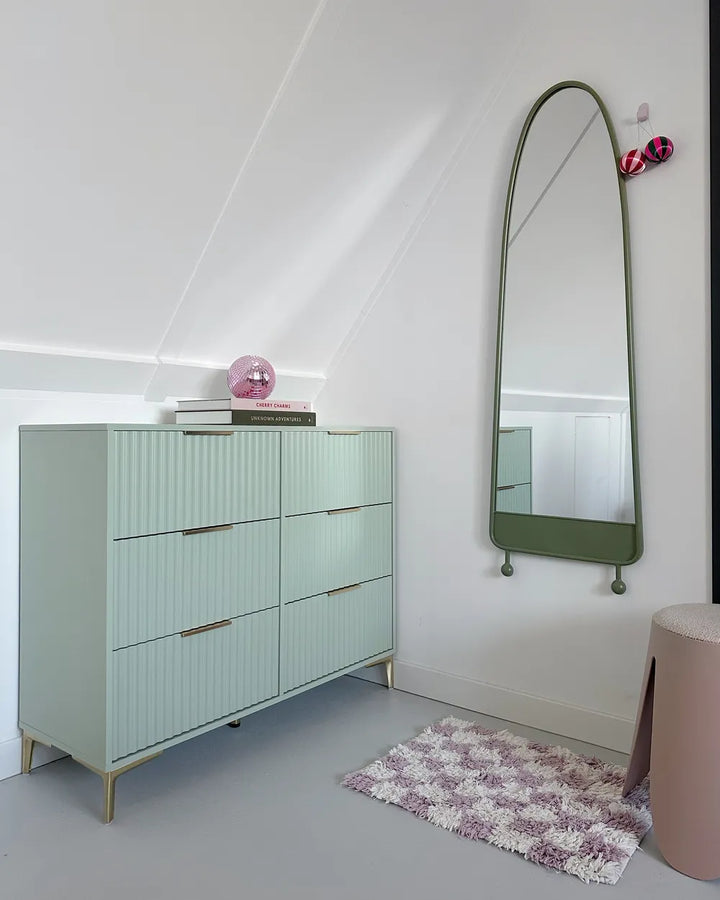 6 Drawer Chest Light Green Conora | Modern Design