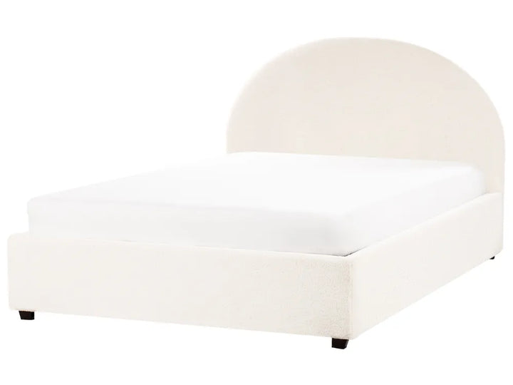 Ottoman Bed Boucle 140 x 200 cm (EU Double) Off-White Strandy