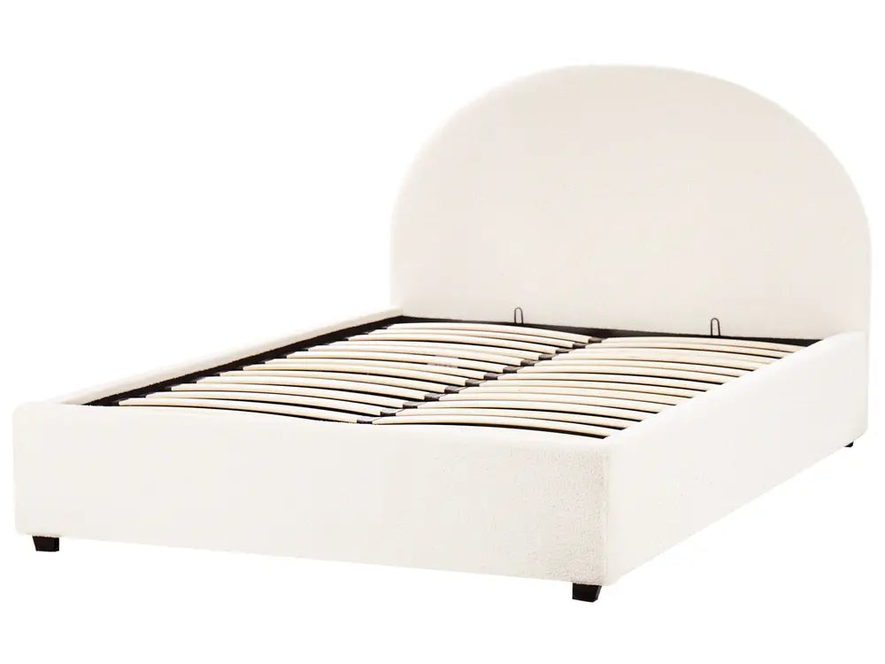 Ottoman Bed Boucle 140 x 200 cm (EU Double) Off-White Strandy
