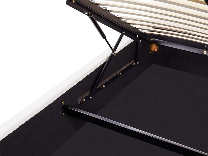 Ottoman Bed Boucle 140 x 200 cm (EU Double) Off-White Strandy