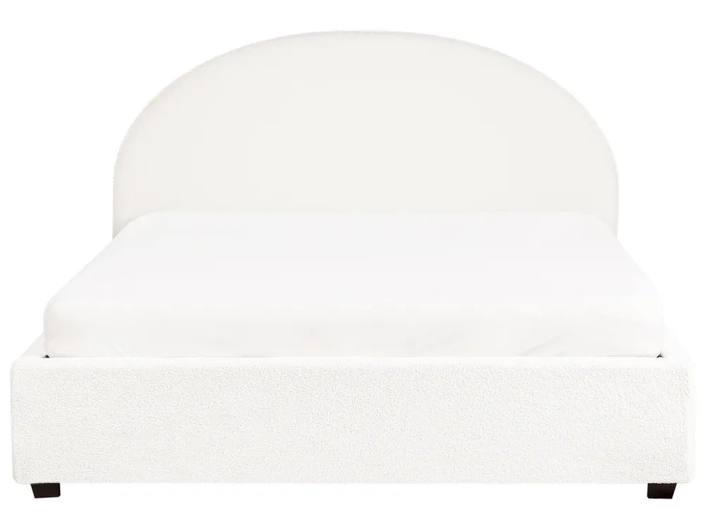 Ottoman Bed Boucle 160 x 200 cm (EU King Size) Off-White Strandy