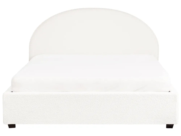 Ottoman Bed Boucle 160 x 200 cm (EU King Size) Off-White Strandy