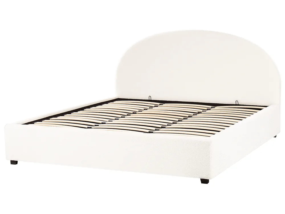 Ottoman Bed Boucle 180 x 200 cm (EU Super King) Off-White Strandy