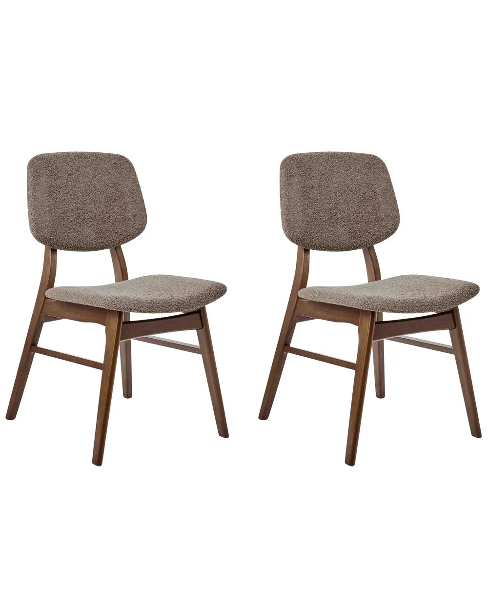 Set of 2 Dining Chairs Boucle Dark Brown/ Taupe Cara