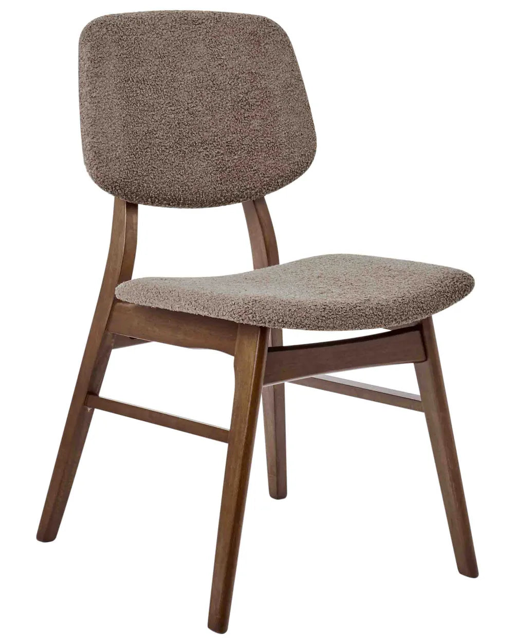 Set of 2 Dining Chairs Boucle Dark Brown/ Taupe Cara