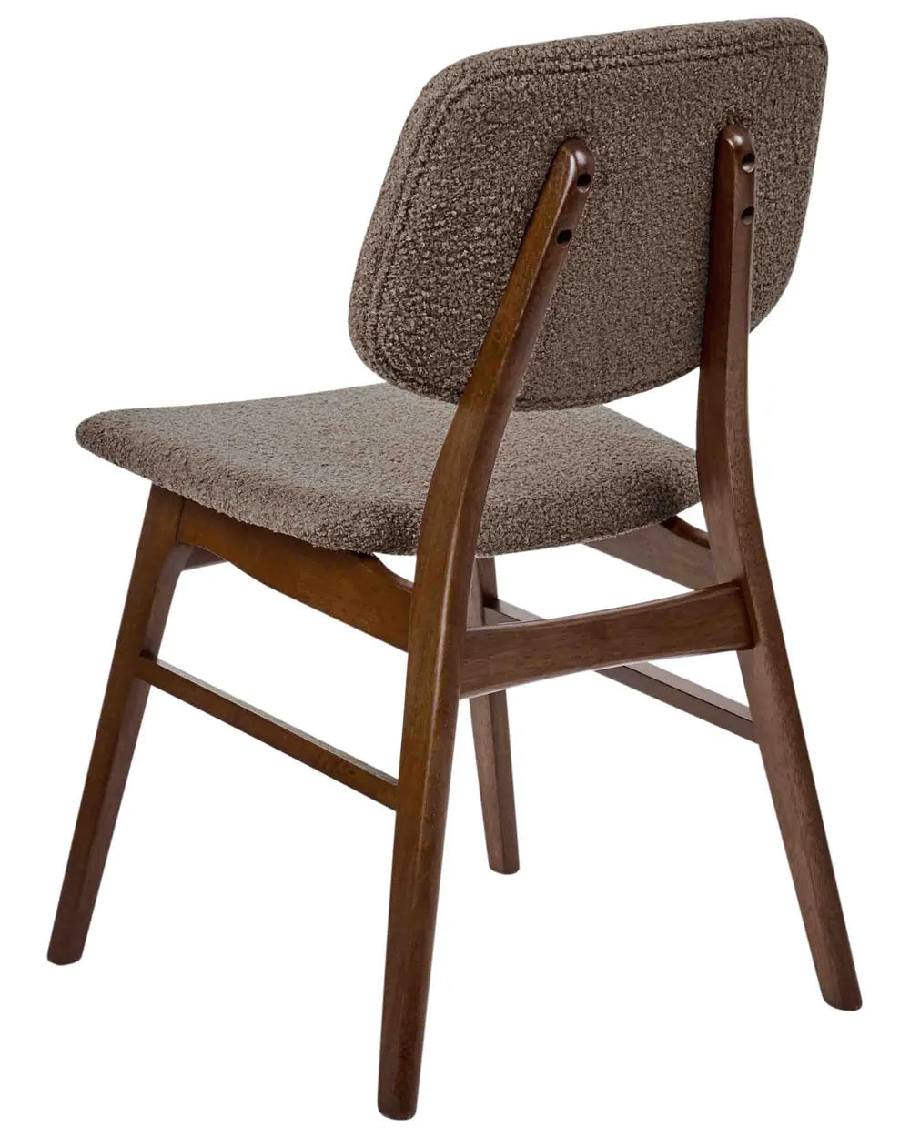 Set of 2 Dining Chairs Boucle Dark Brown/ Taupe Cara