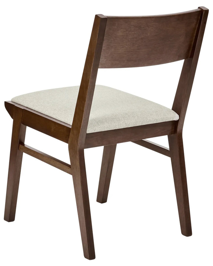 Set of 2 Dining Chairs Wood Brown/ Light Beige Jasmine