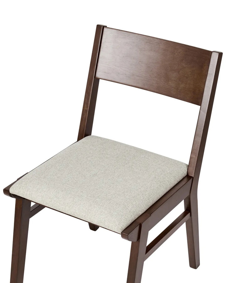 Set of 2 Dining Chairs Wood Brown/ Light Beige Jasmine