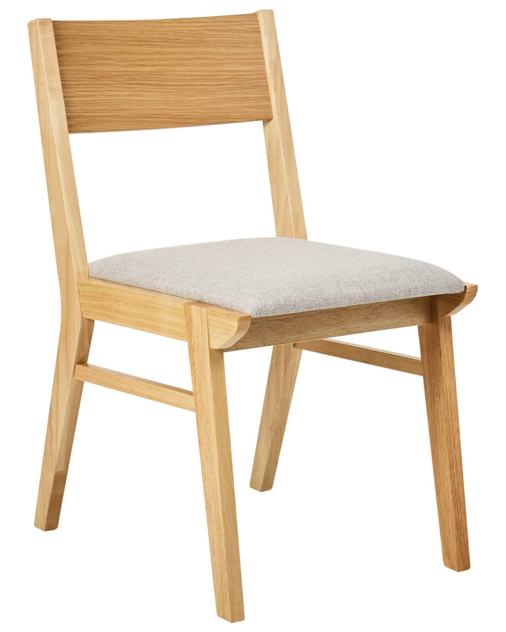 Set of 2 Dining Chairs Wood Light Brown/ Light Grey Jasmine