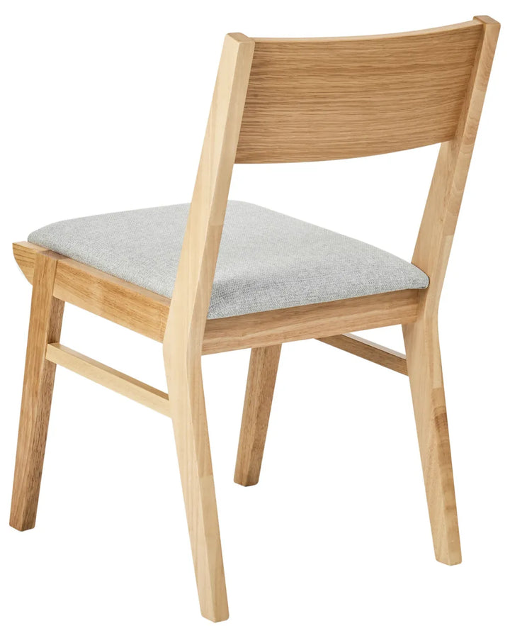 Set of 2 Dining Chairs Wood Light Brown/ Light Grey Jasmine