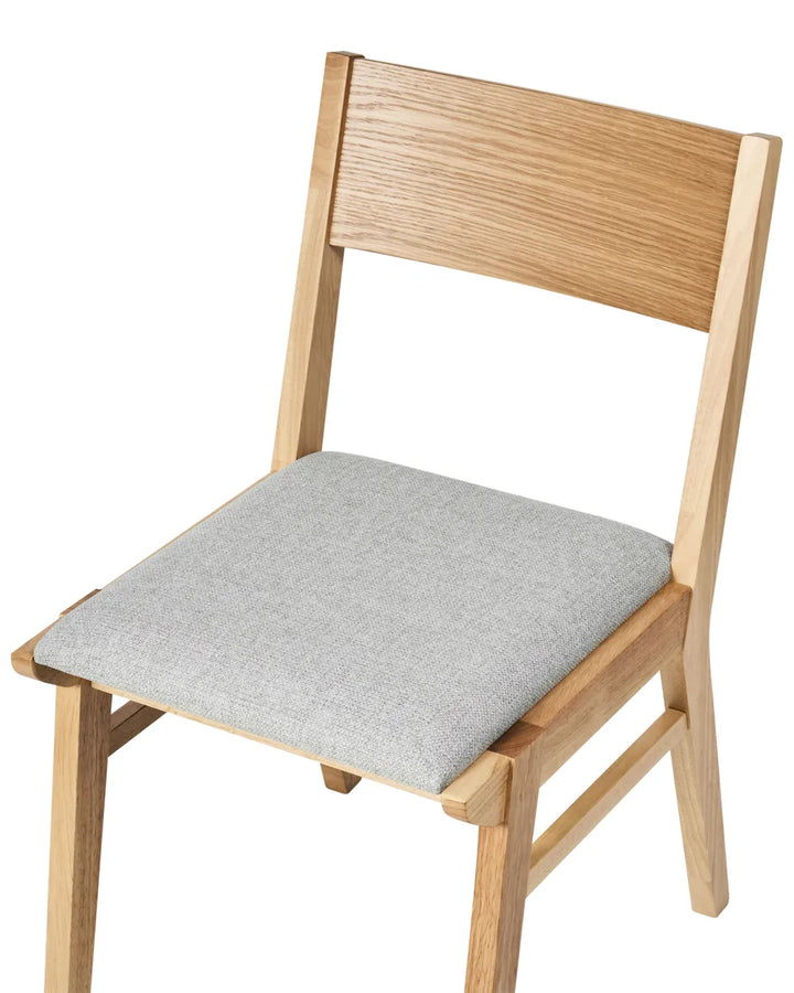 Set of 2 Dining Chairs Wood Light Brown/ Light Grey Jasmine