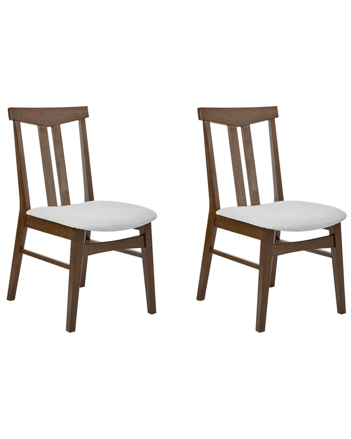 Set of 2 Dining Chairs Wood Light Grey Pam