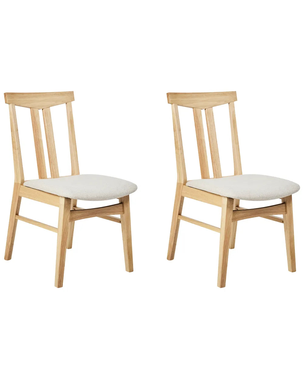 Set of 2 Dining Chairs Wood Light Beige Pam