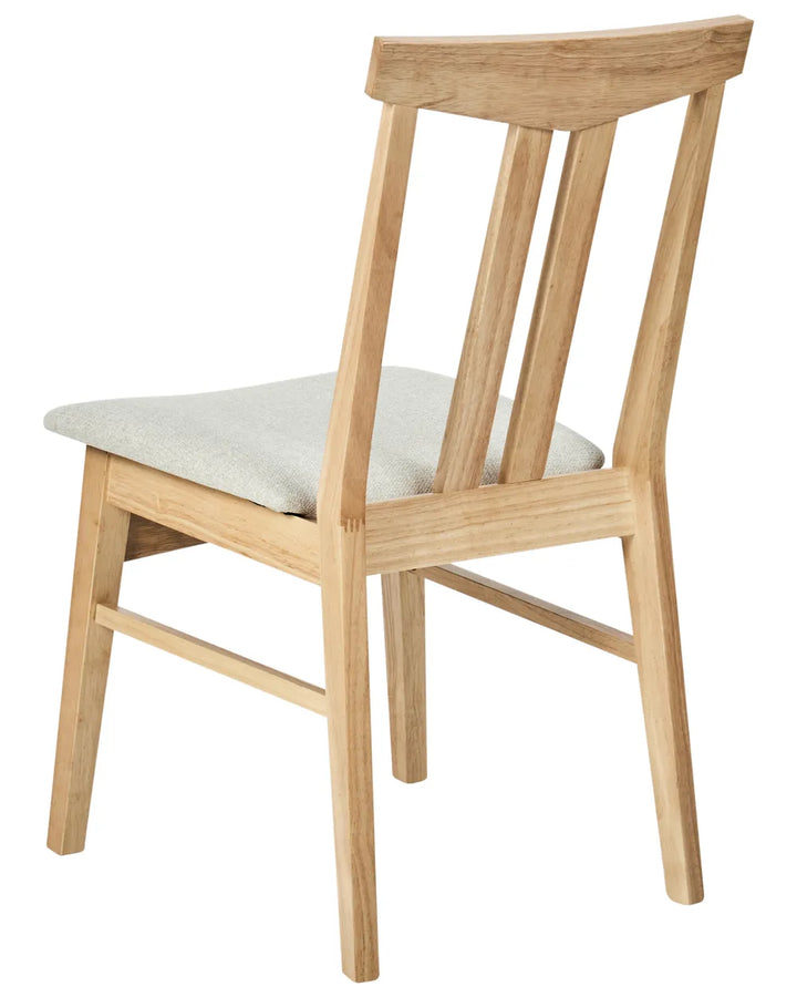 Set of 2 Dining Chairs Wood Light Beige Pam