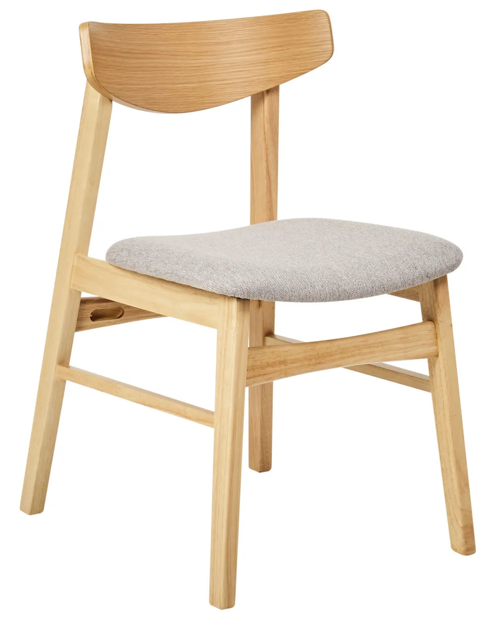 Set of 2 Dining Chairs Wood Light Brown/ Grey Molly