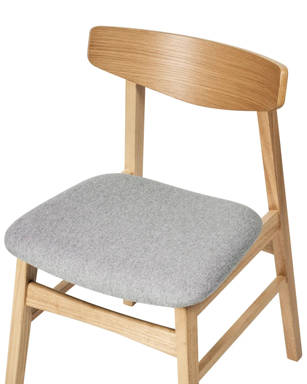 Set of 2 Dining Chairs Wood Light Brown/ Grey Molly