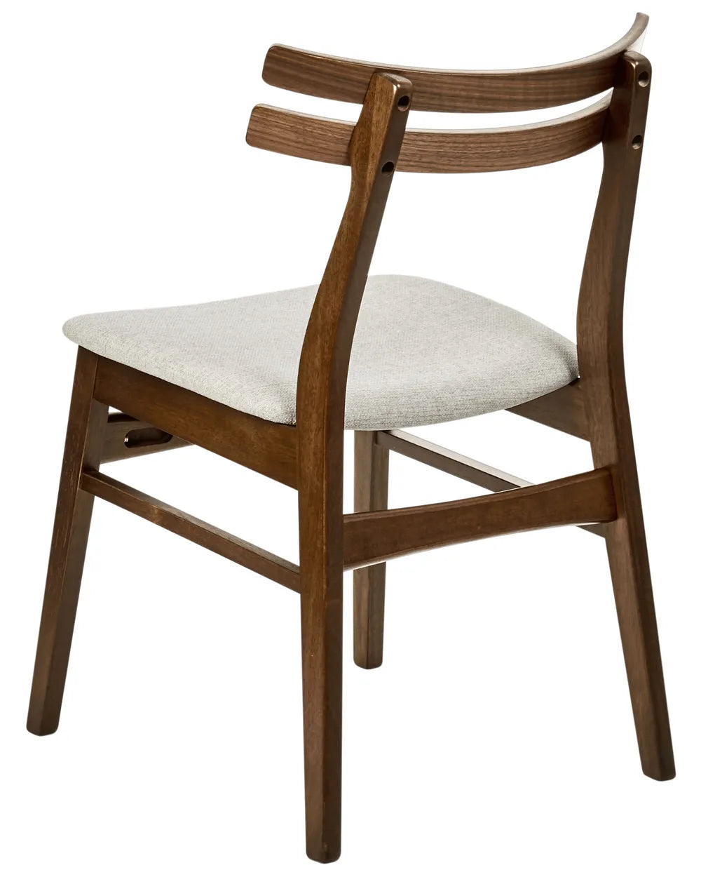 Set of 2 Dining Chairs Wood Brown/ Light Beige Terra