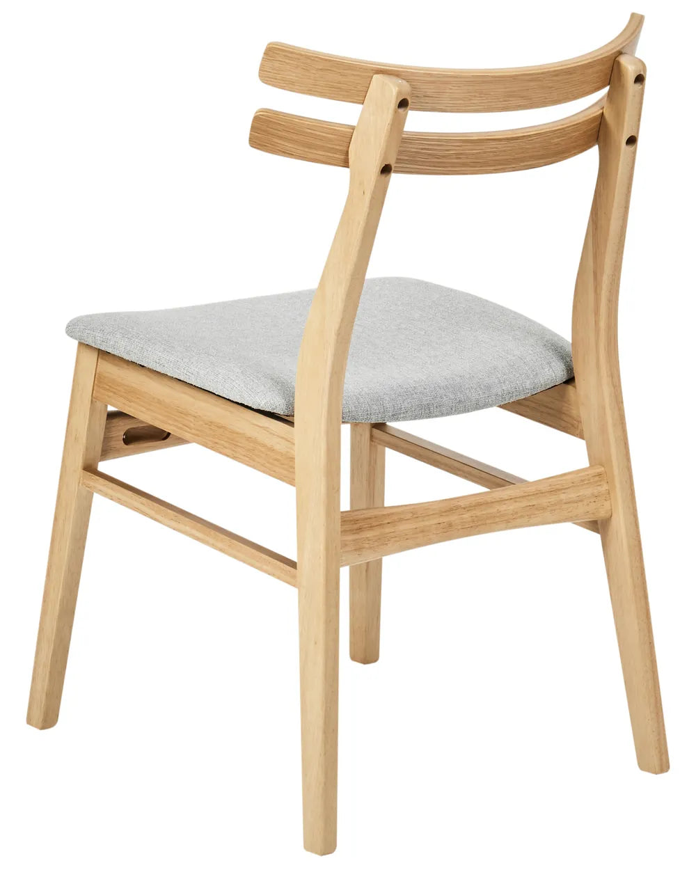 Set of 2 Dining Chairs Wood Light Brown/ Grey Terra
