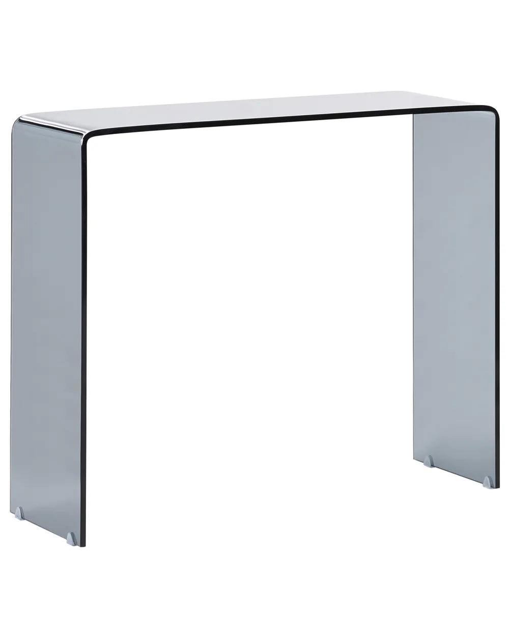 Black glass console table