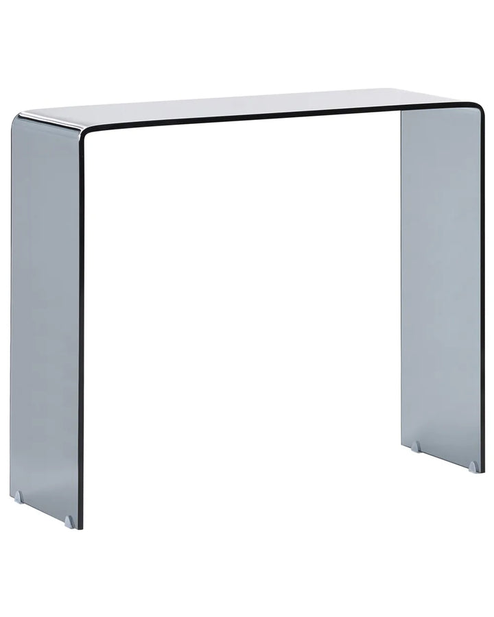Black glass console table