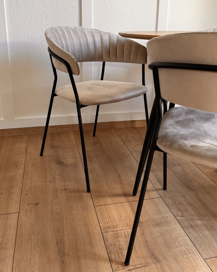 Set of 2 Dining Chairs Velvet Taupe Avy