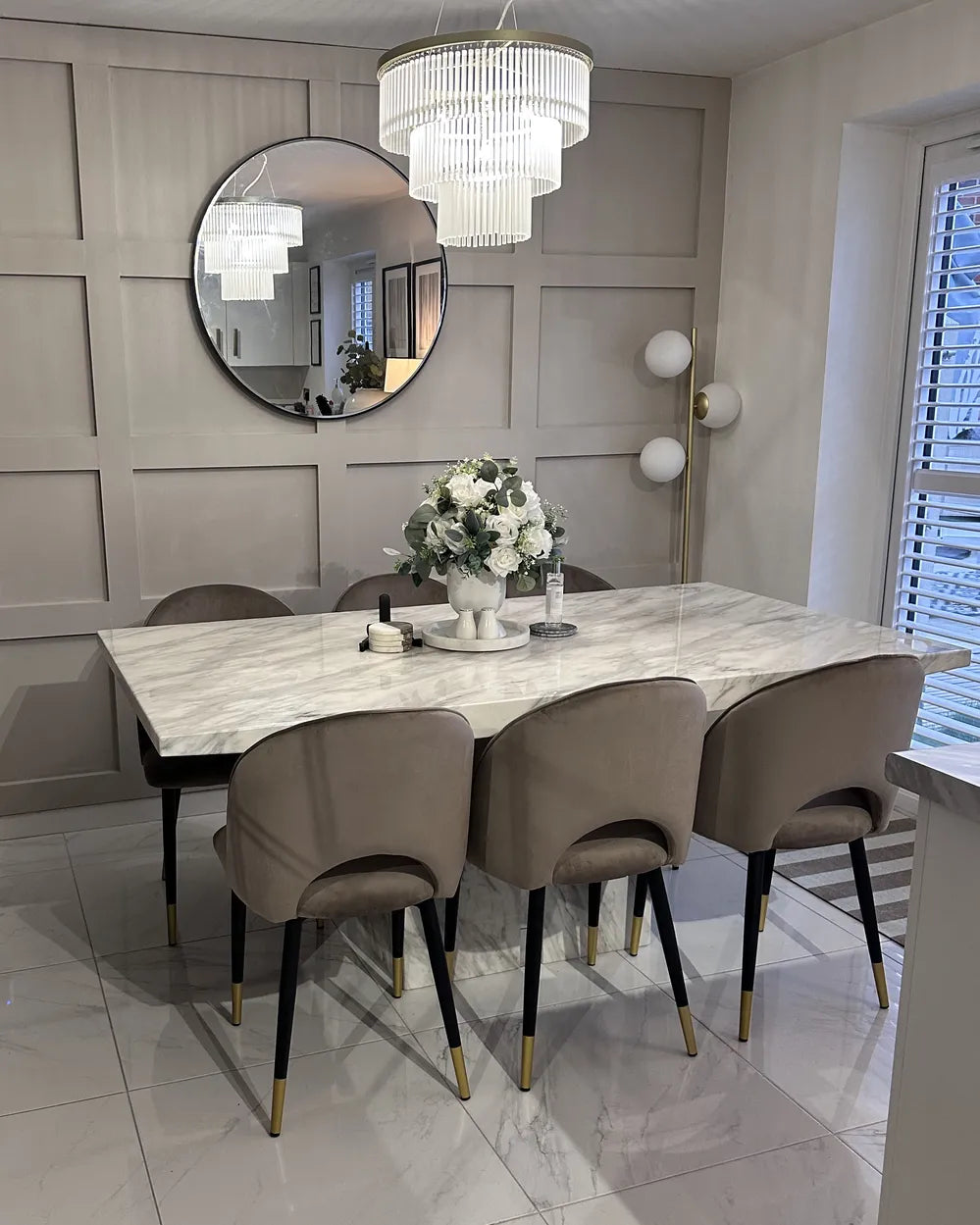 Set of 2 Dining Chairs Velvet Taupe Olivia