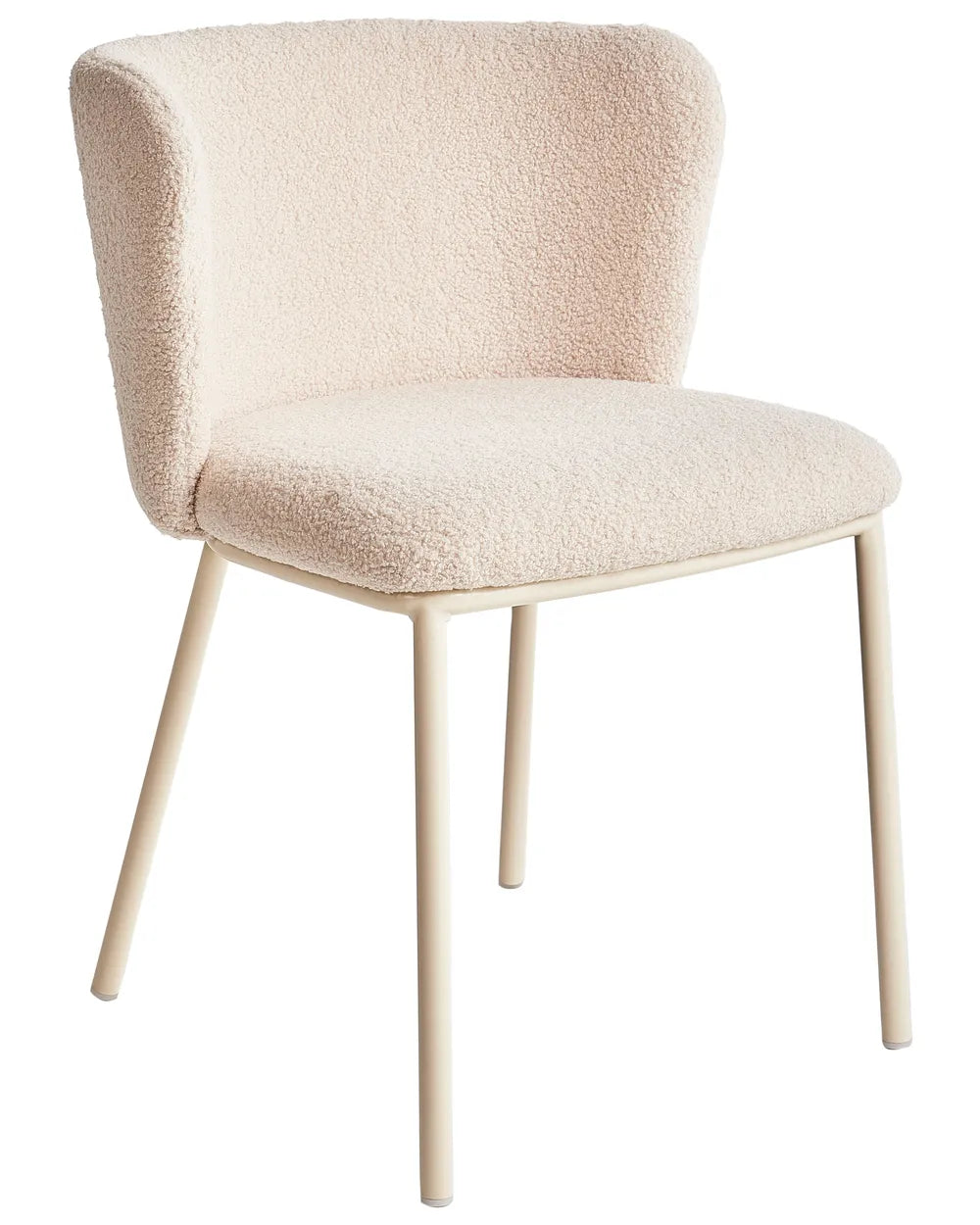 Set of 2 Dining Chairs Boucle Light Beige Summer
