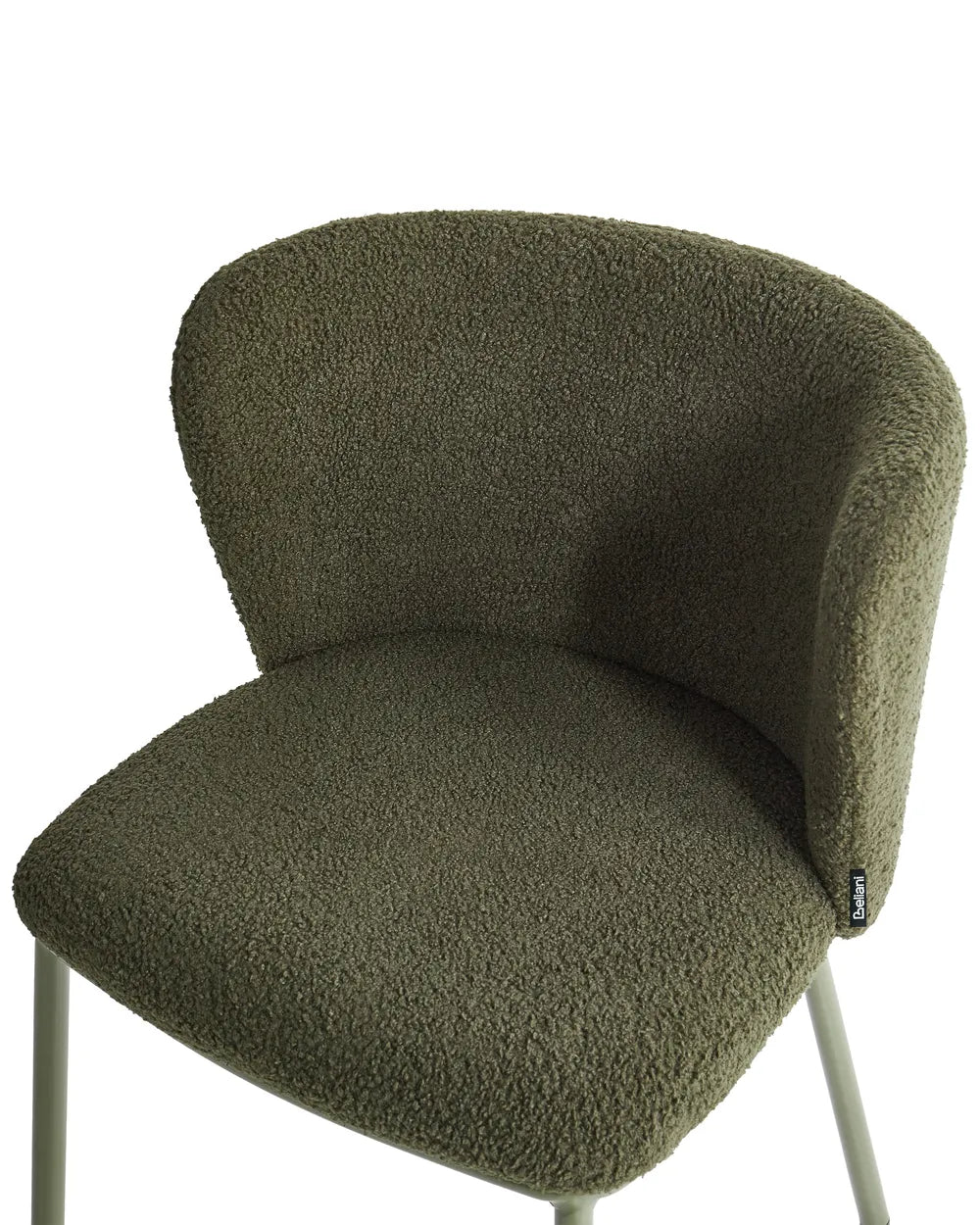 Set of 2 Dining Chairs Boucle Dark Green Summer