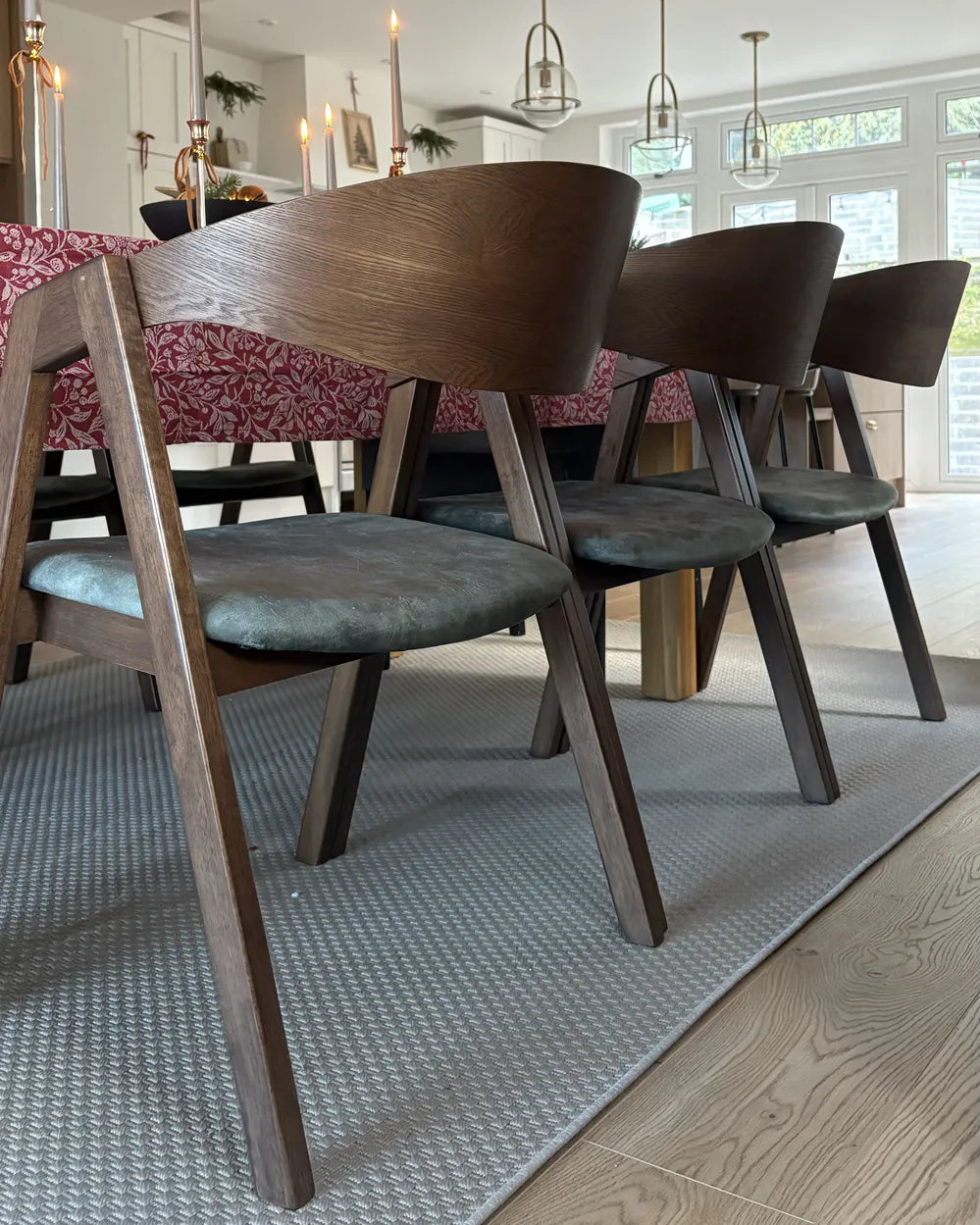 Set of 2 Dining Chairs Wood Dark Green Bill