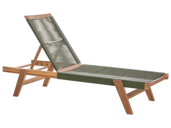 Sun Lounger PROSSEDI Reclining Acacia Wood Green