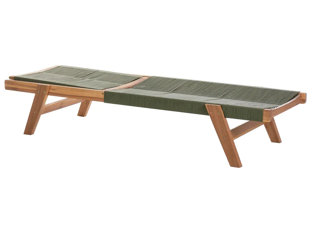 Sun Lounger Reclining Acacia Wood Green Nemya