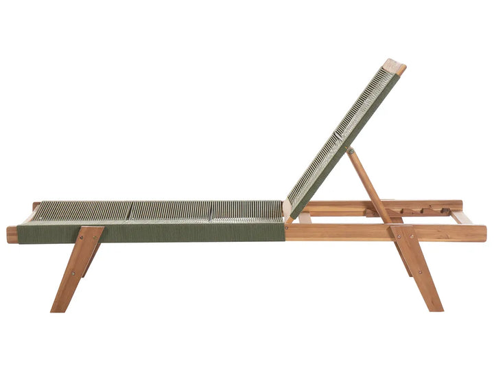 Sun Lounger Reclining Acacia Wood Green Nemya