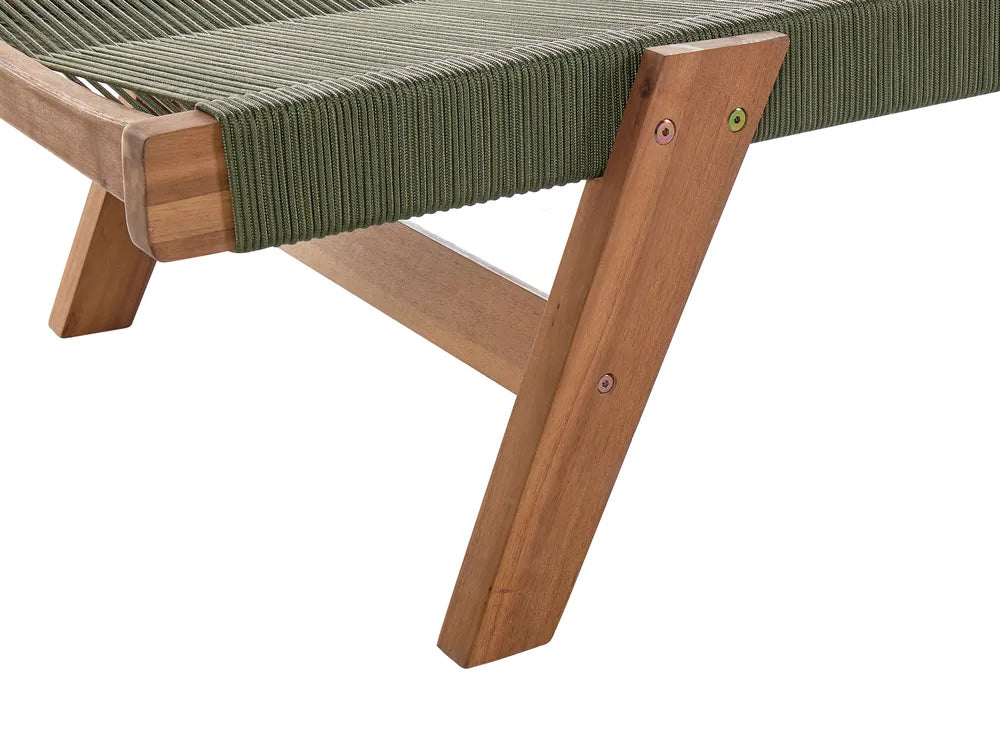 Sun Lounger Reclining Acacia Wood Green Nemya