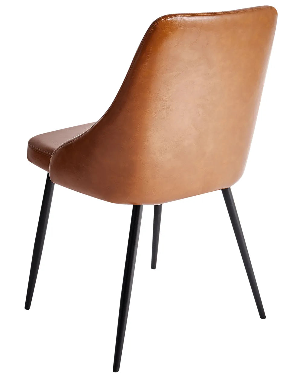 Set of 2 Dining Chairs Faux Leather Golden Brown Berlin