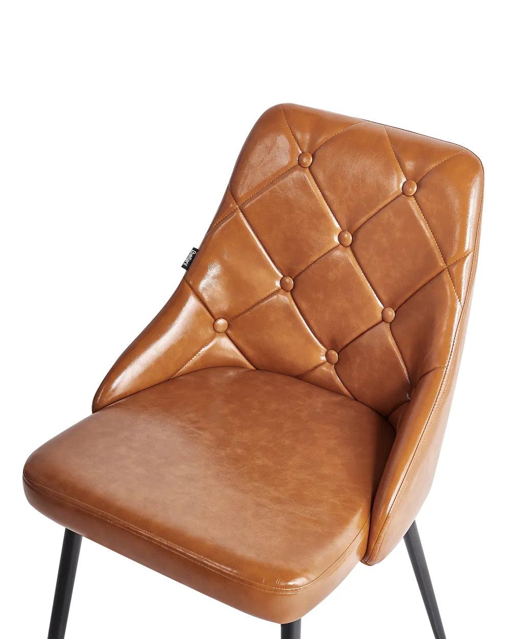Set of 2 Dining Chairs Faux Leather Golden Brown Berlin
