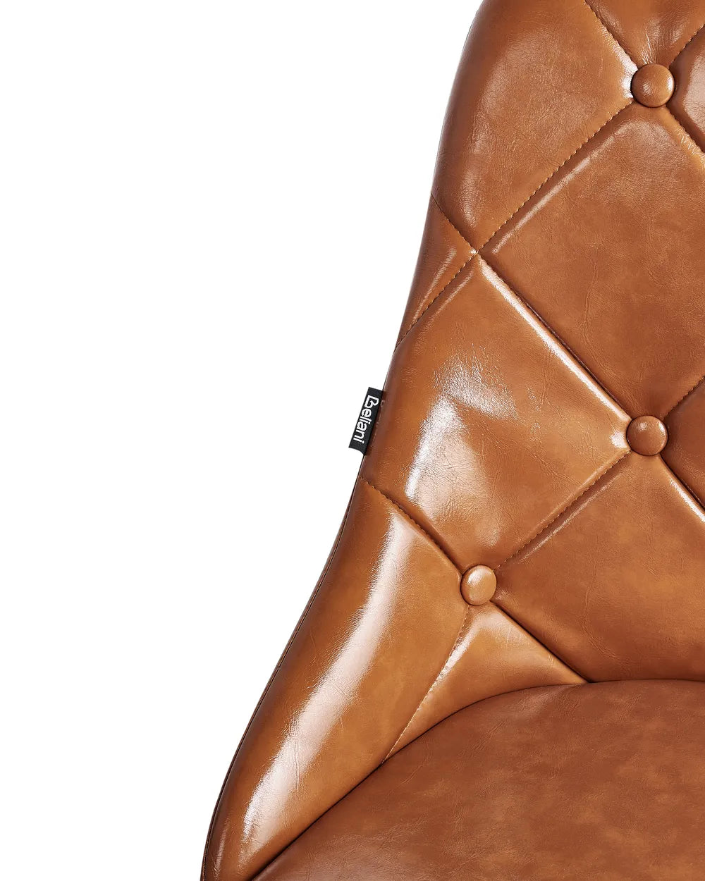 Set of 2 Dining Chairs Faux Leather Golden Brown Berlin