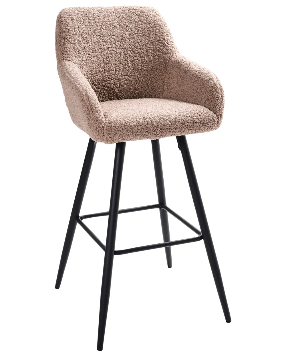Set of 2 Bar Chairs Boucle Taupe Frank