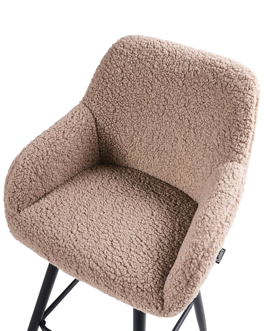 Set of 2 Bar Chairs Boucle Taupe Frank