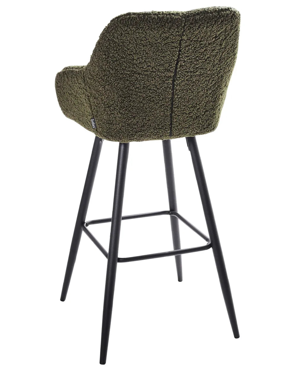 Set of 2 Bar Chairs Boucle Dark Green Frank