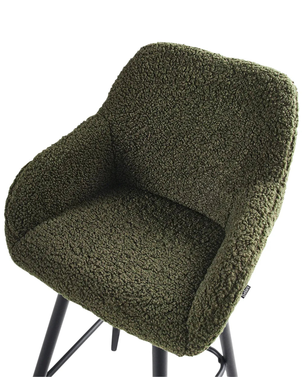 Set of 2 Bar Chairs Boucle Dark Green Frank