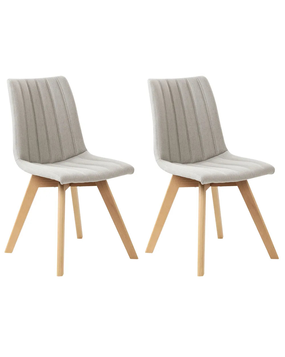 Set of 2 Dining Chairs Fabric Light Grey Aurelie