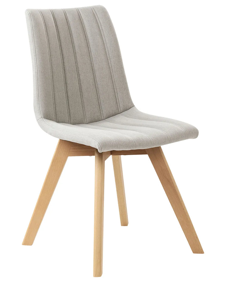 Set of 2 Dining Chairs Fabric Light Grey Aurelie