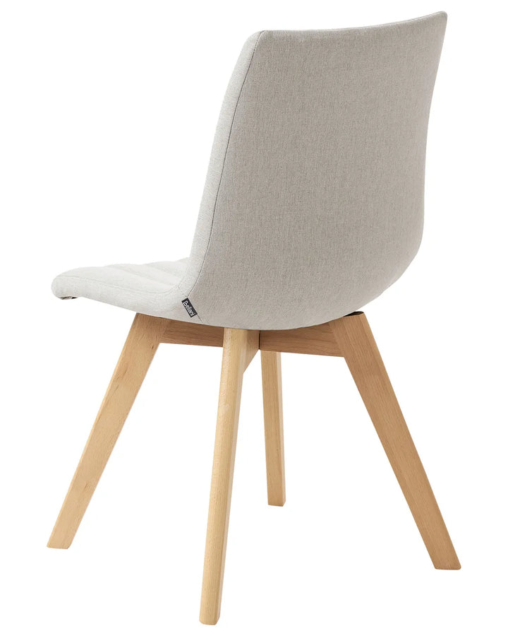 Set of 2 Dining Chairs Fabric Light Grey Aurelie
