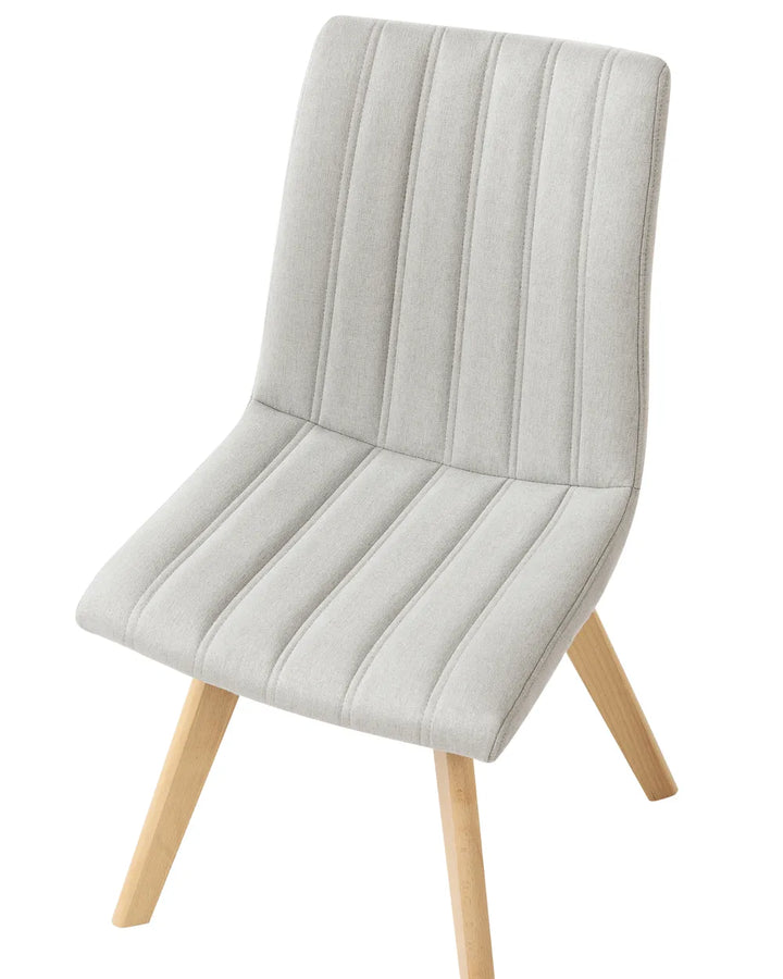 Set of 2 Dining Chairs Fabric Light Grey Aurelie