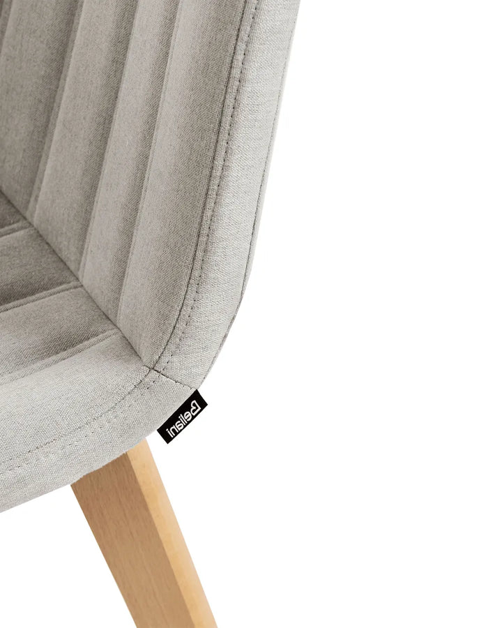 Set of 2 Dining Chairs Fabric Light Grey Aurelie