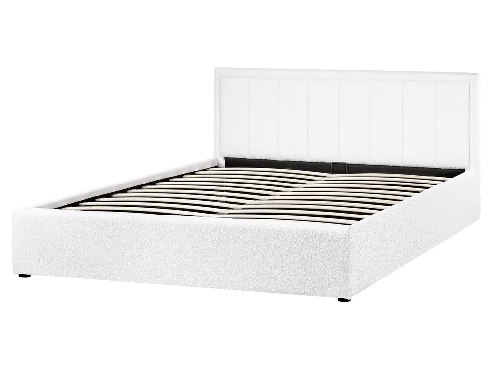 Ottoman Bed Boucle 160 x 200 cm (EU King Size) White Syll