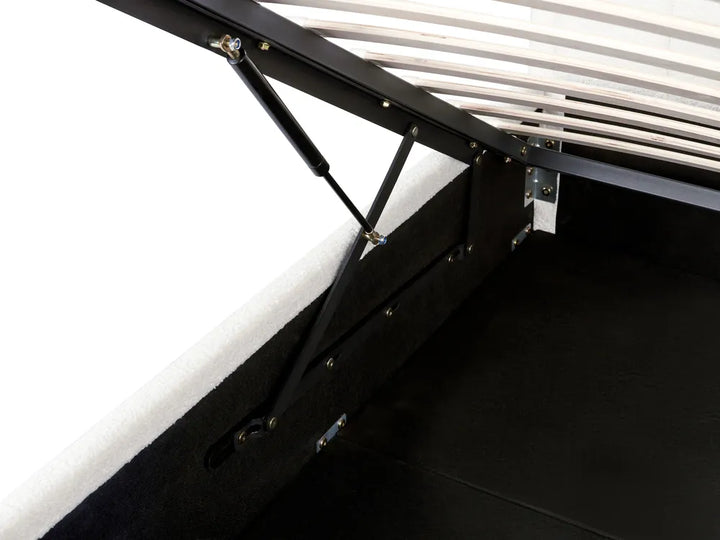 Ottoman Bed Boucle 160 x 200 cm (EU King Size) White Syll