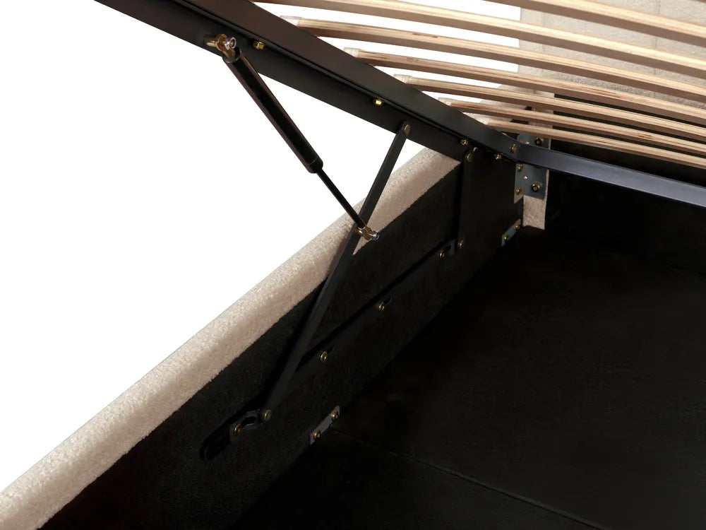 Ottoman Bed Boucle 140 x 200 cm (EU Double) Beige Syll