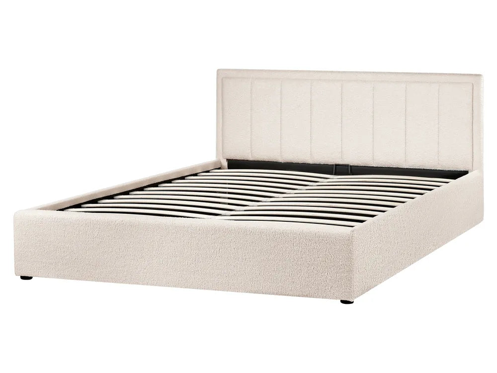 Ottoman Bed Boucle 160 x 200 cm (EU King Size) Beige Syll